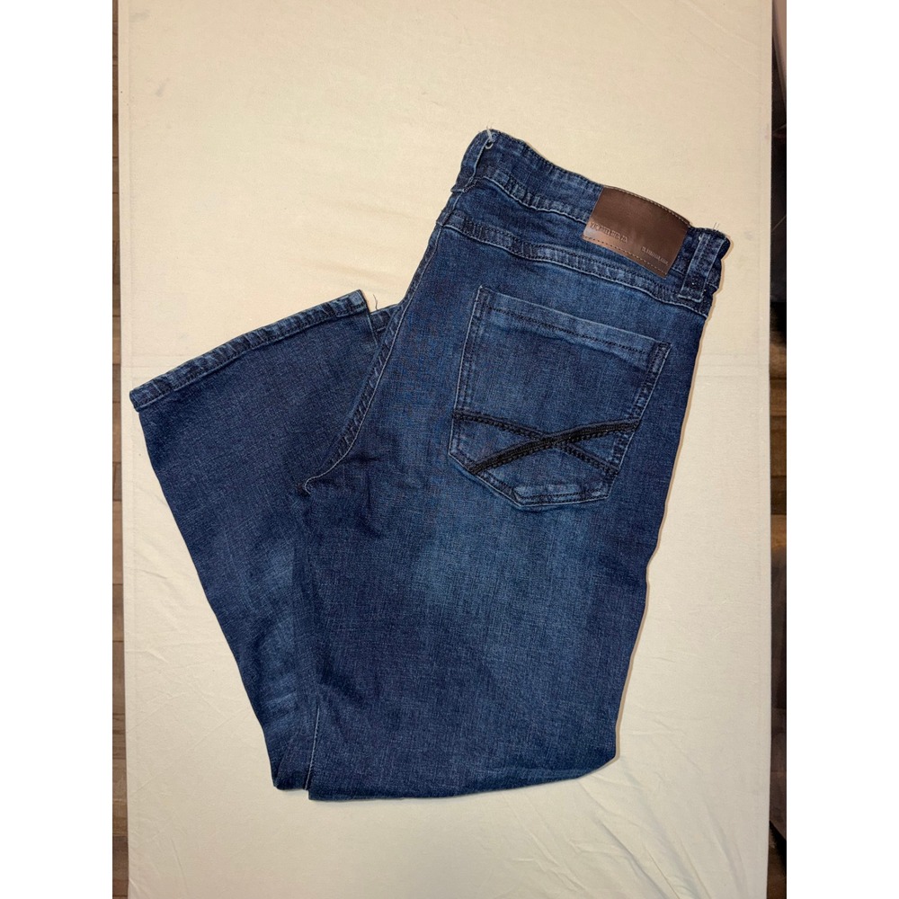 TK Axel Mens Slim Boot Dark Wash Denim Jeans 38x30 Blue Cotton Stretch
